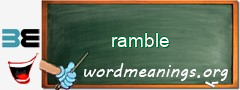 WordMeaning blackboard for ramble